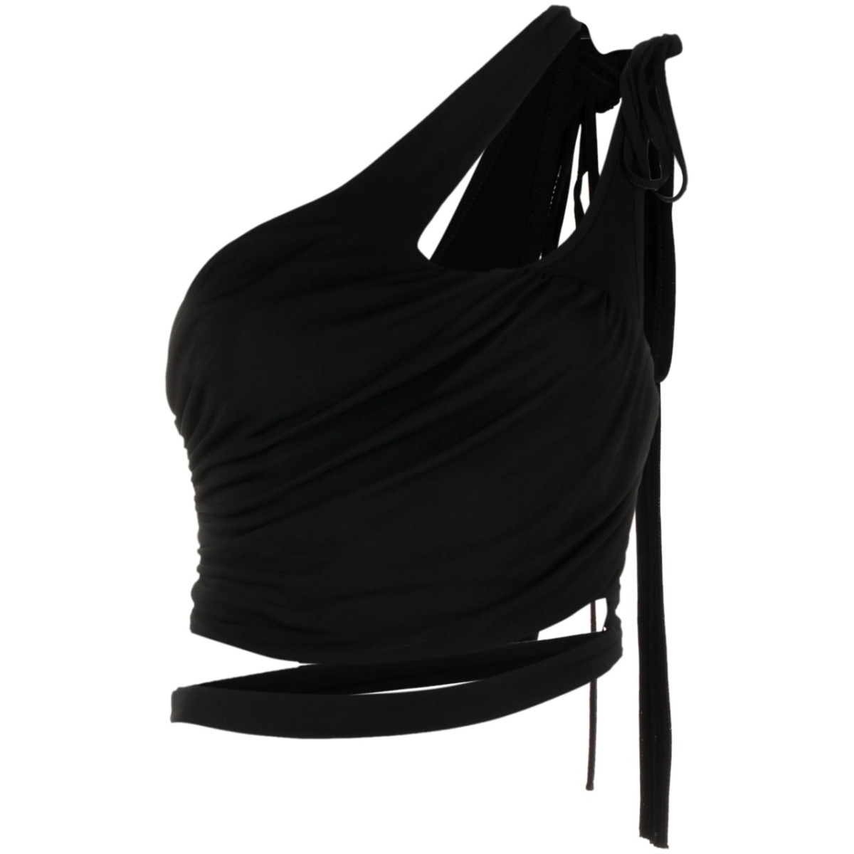 cut-out draped cropped top