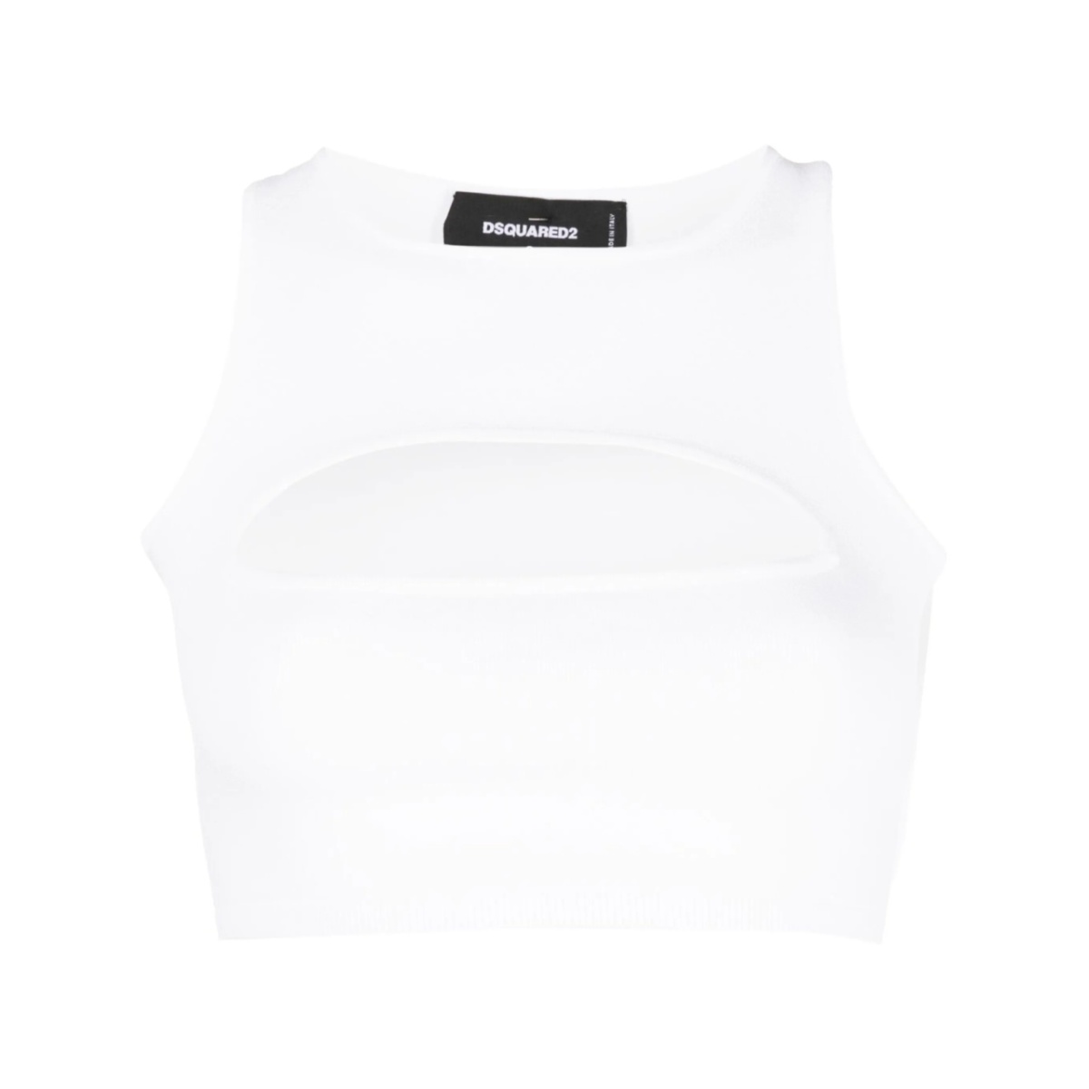 cut-out sleeveless cropped top