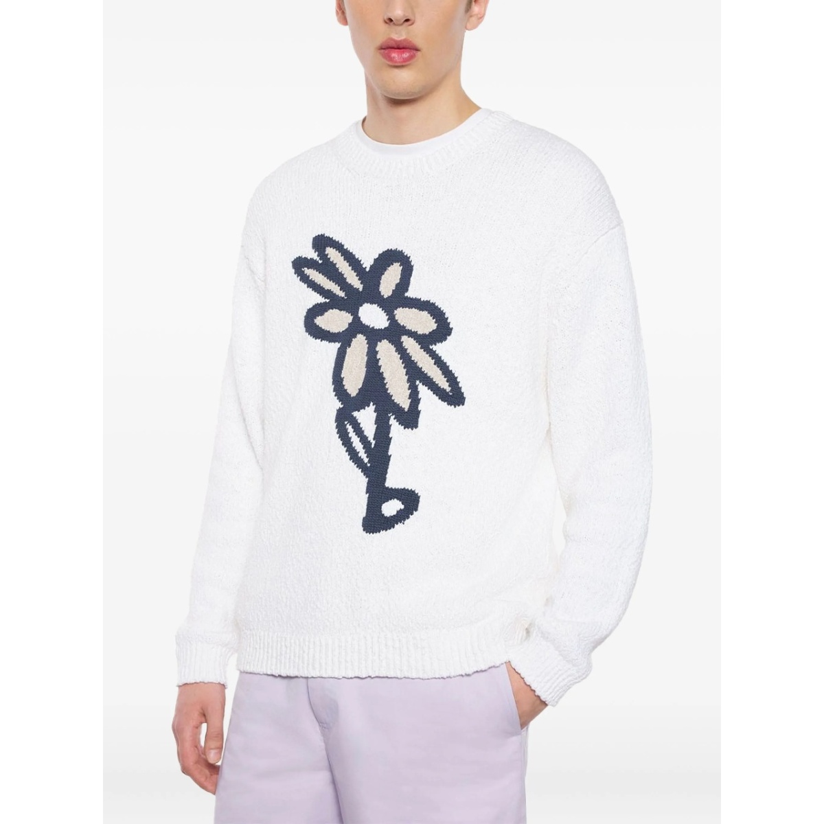 Daisy-intarsia jumper