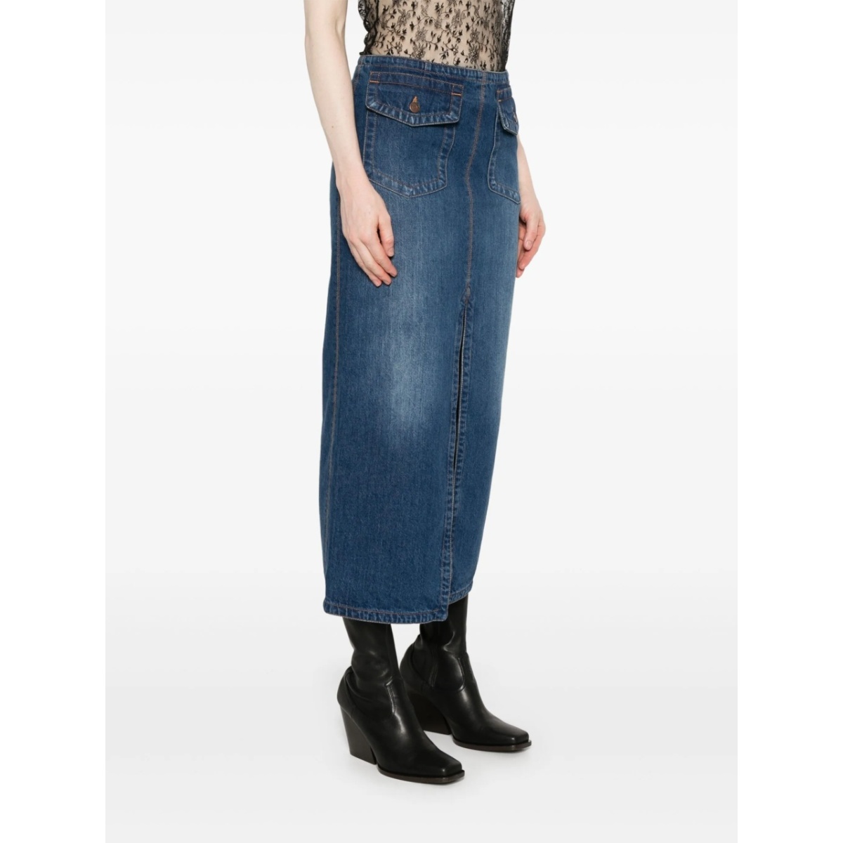 denim midi skirt - Img 3