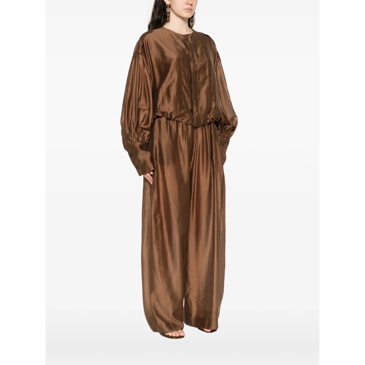 Diana collarless long-sleeve shirt - Img 3