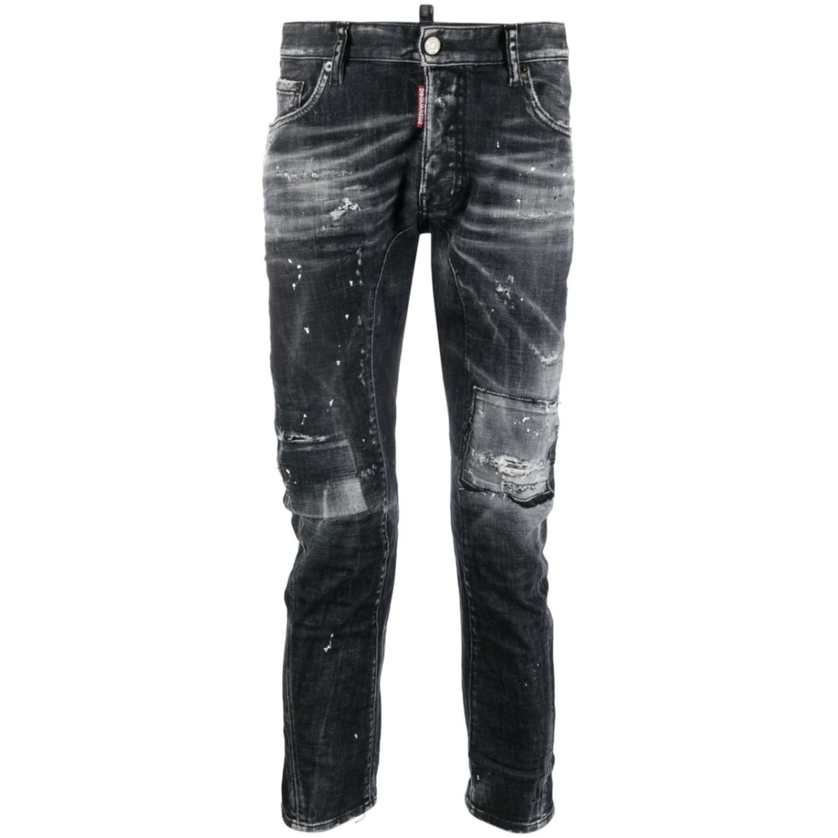 distressed-effect cropped jeans