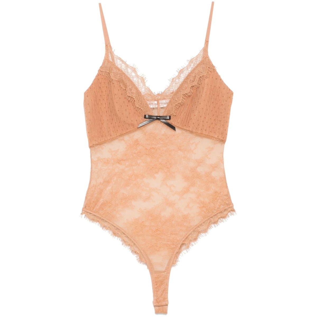 dot-pattern mesh bodysuit