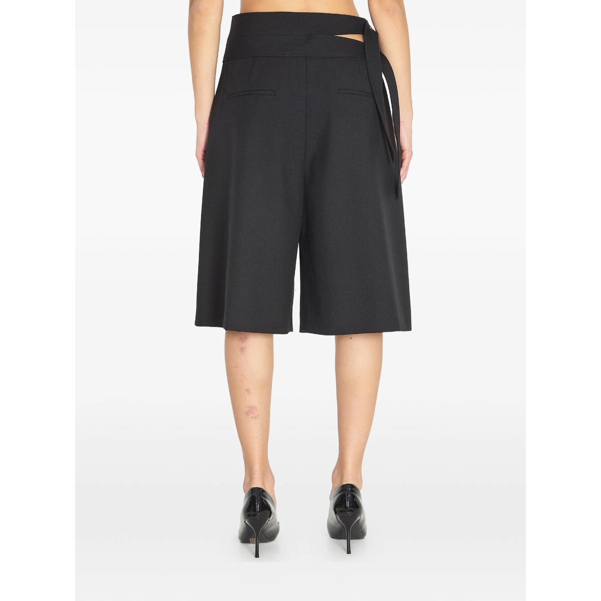 double-belt pleated shorts - Img 4