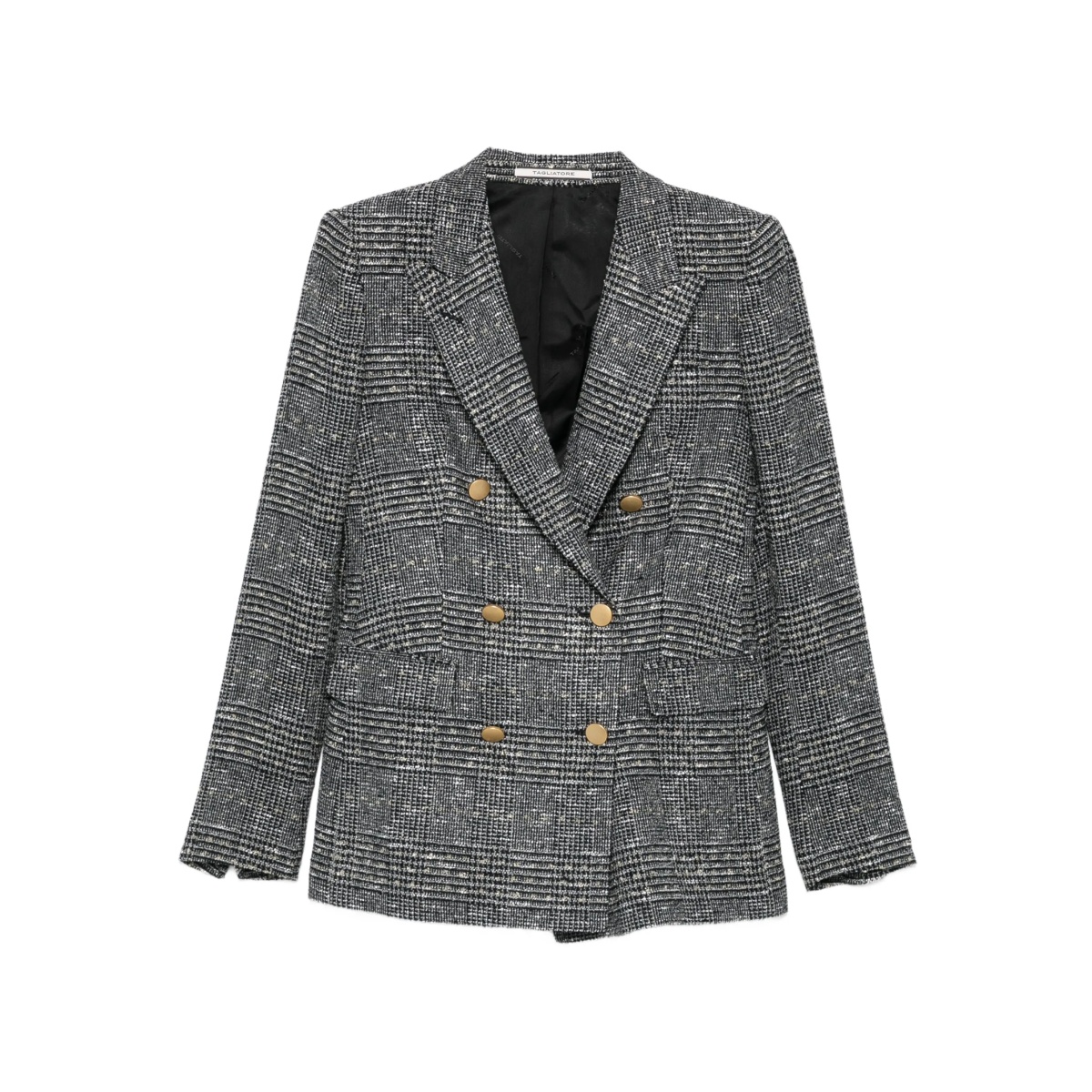 double-breasted checked blazer