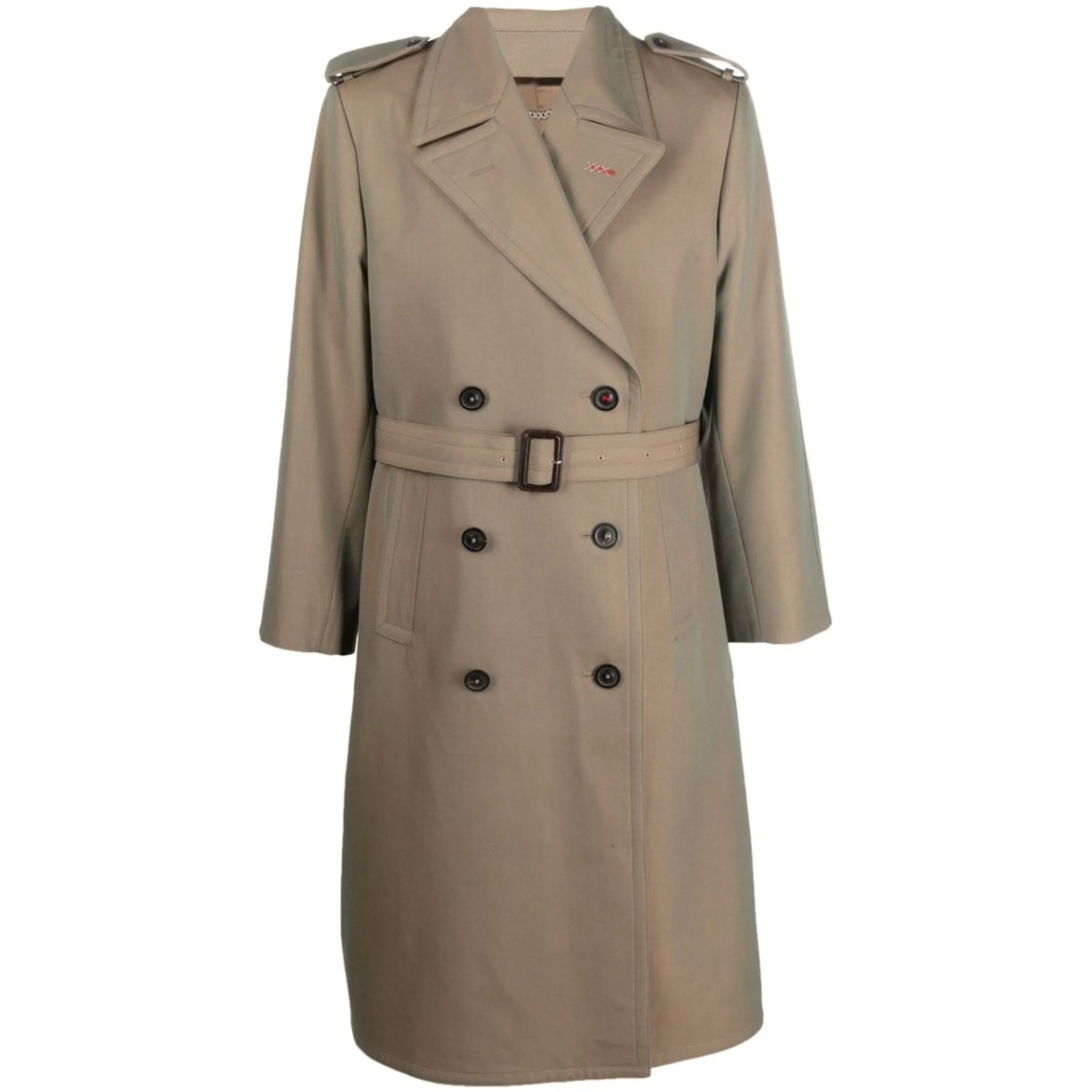 double-breasted wool trench coat