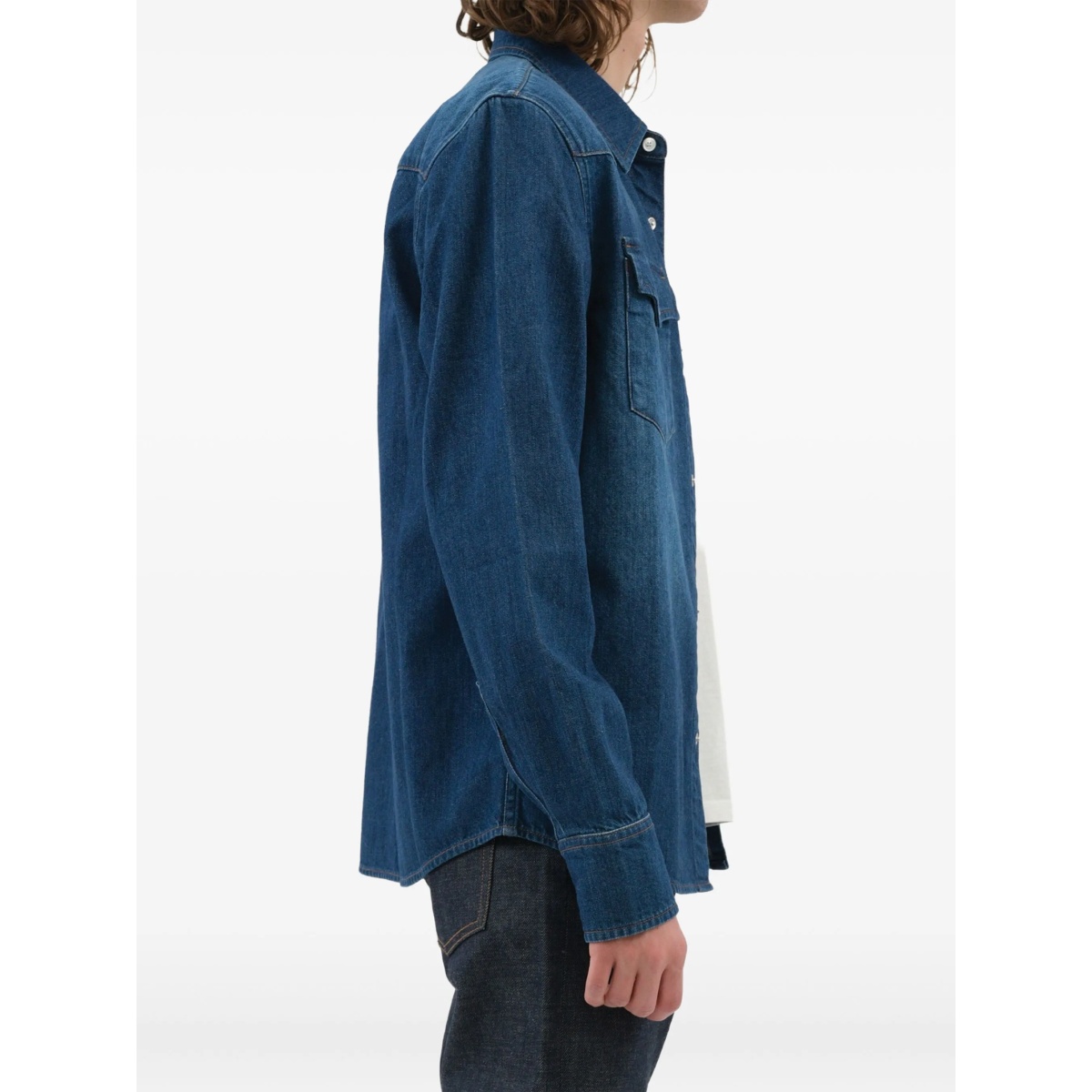 double-pocket denim shirt - Img 2