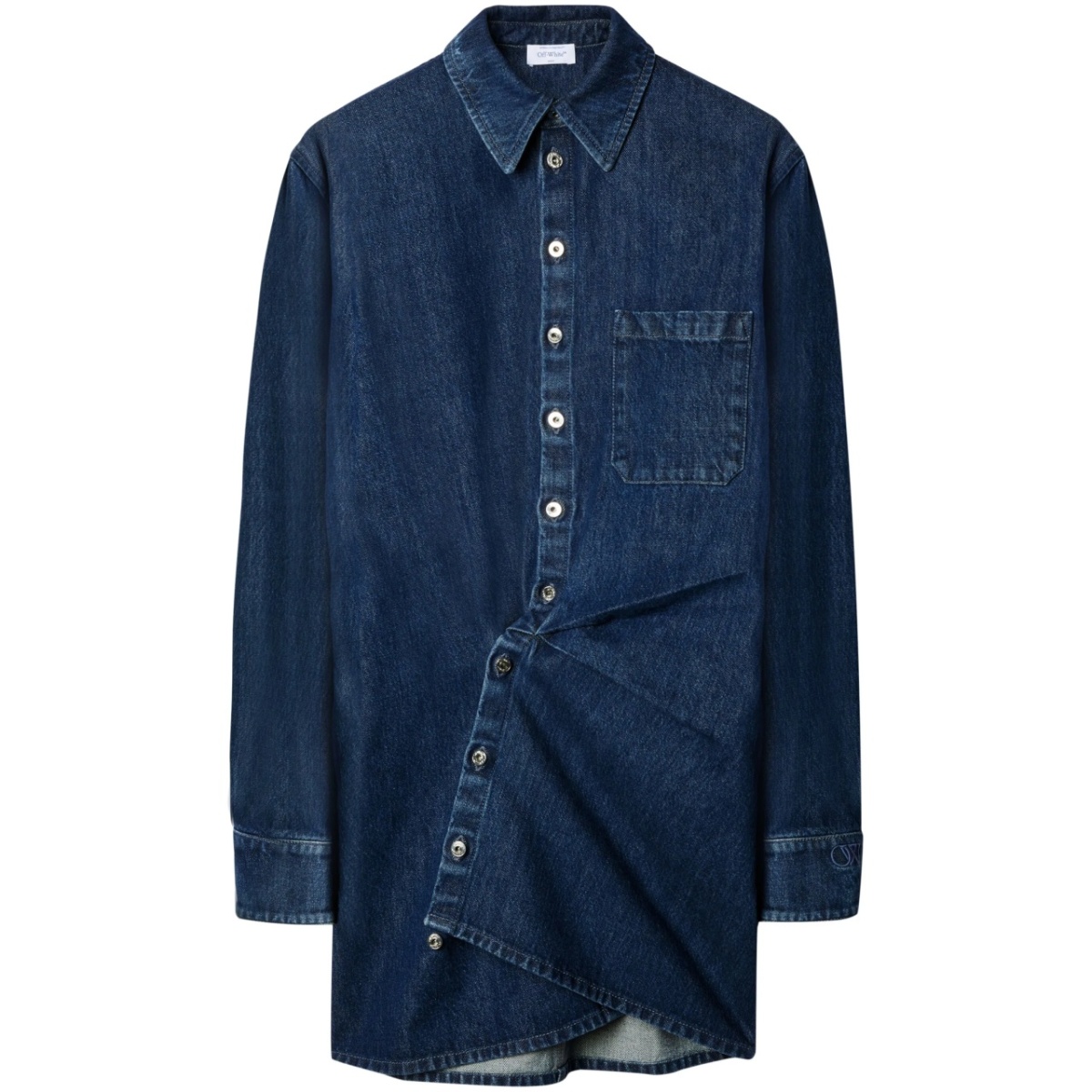 draped denim minidress