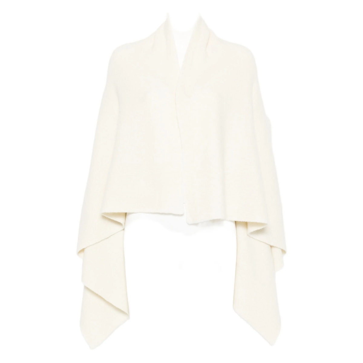 draped open-front cardigan