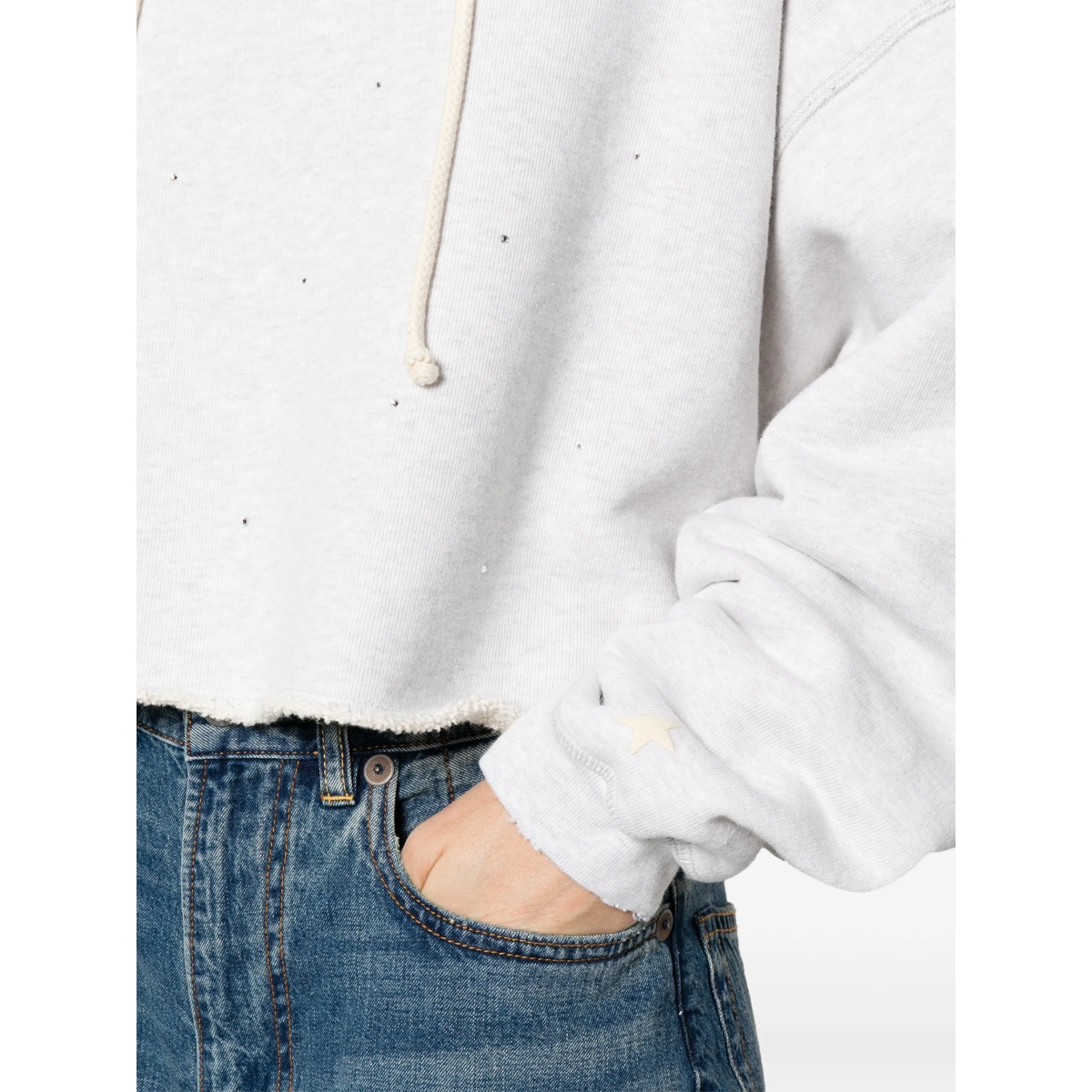 drawstring raw-cut hoodie - Img 5