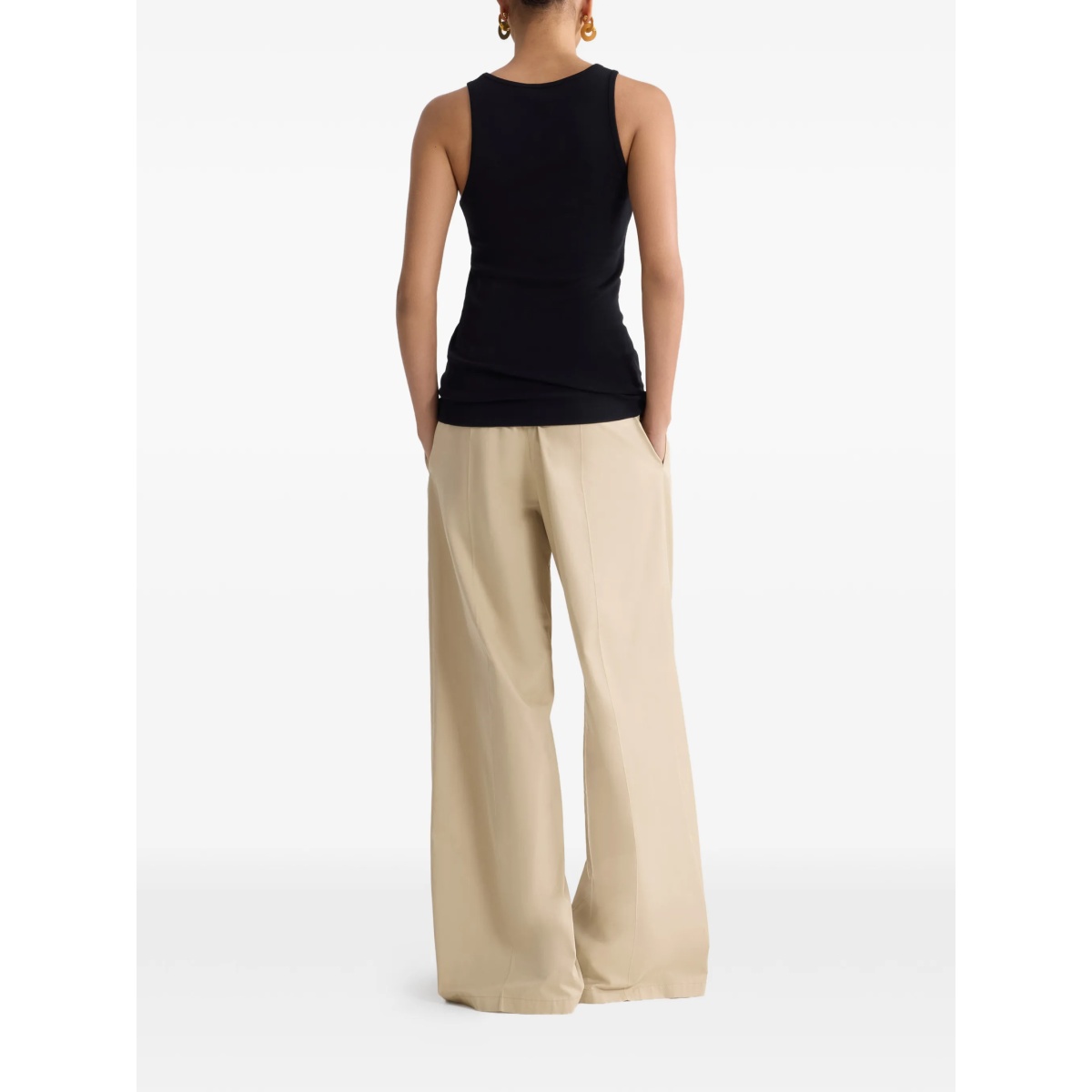elasticated-waist buttoned palazzo pants - Img 3
