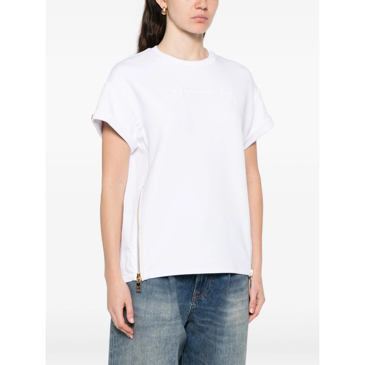 embossed zip T-shirt - Img 3