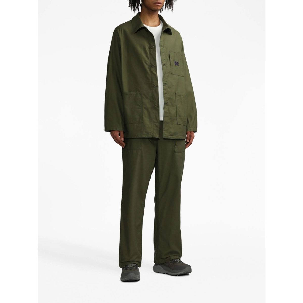 embroidered cotton shirt jacket - Img 2