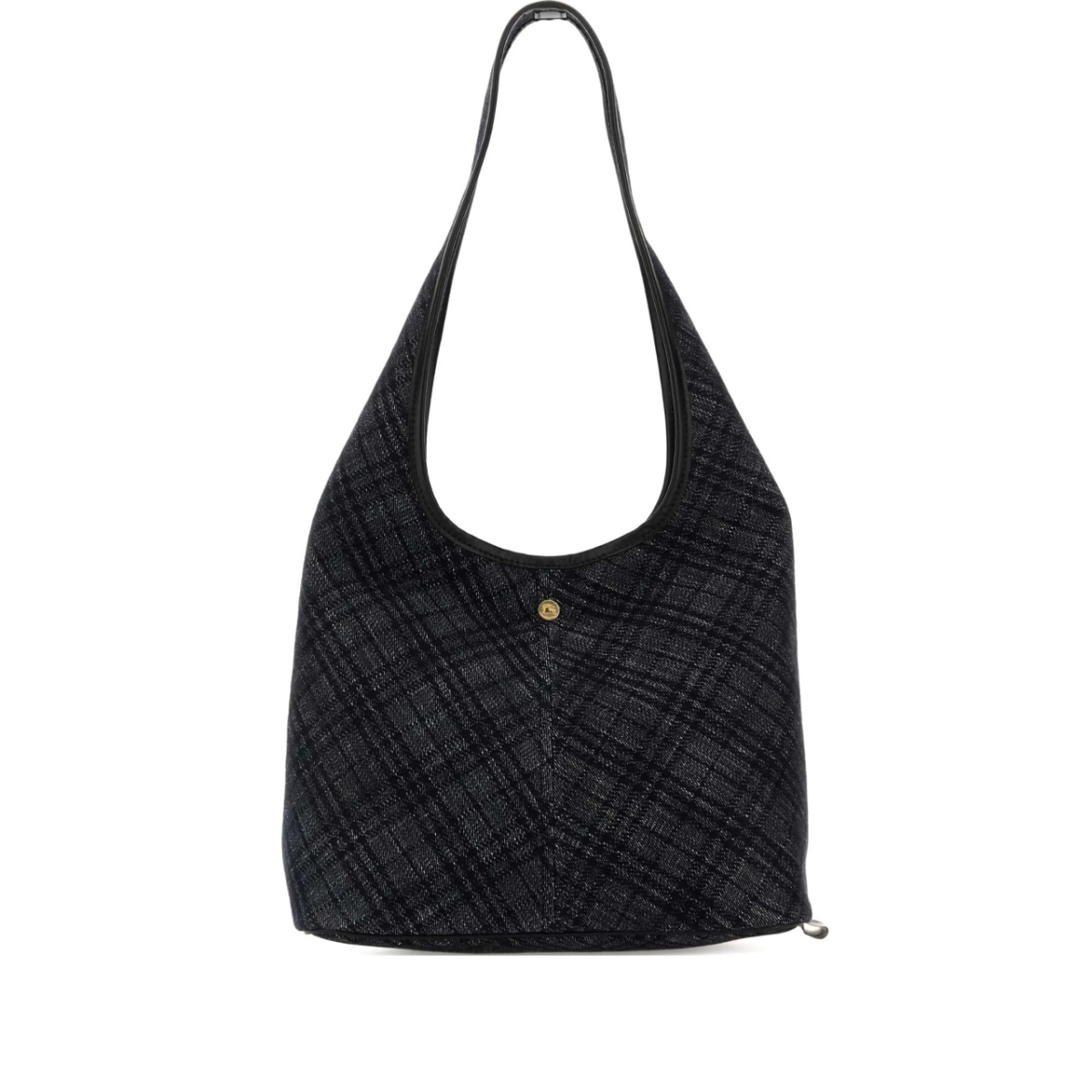 embroidered denim shoulder bag