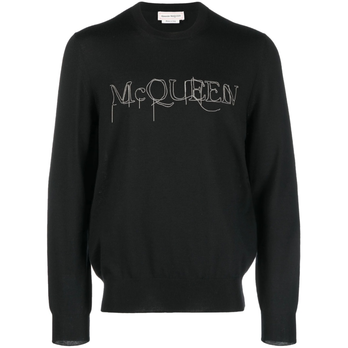 embroidered-logo cotton jumper