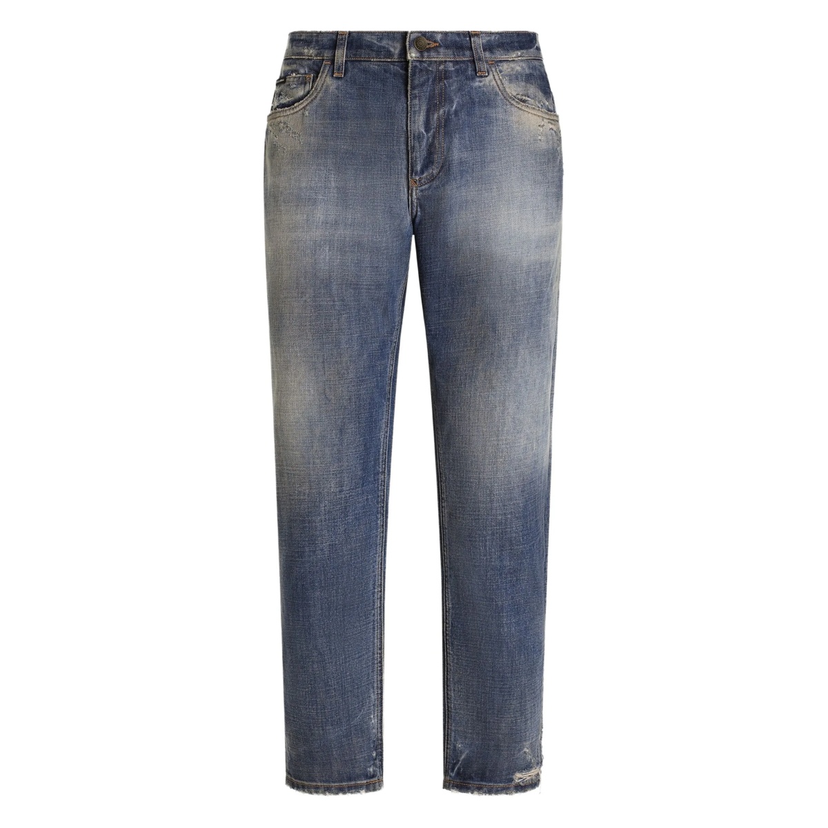 faded-effect logo-plaque jeans