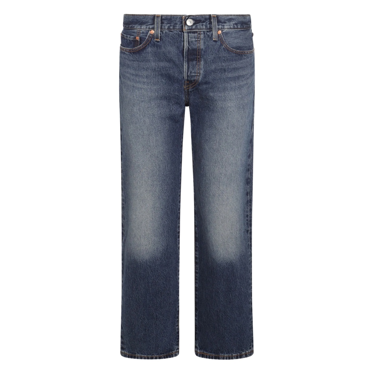 faded-effect straight-leg jeans