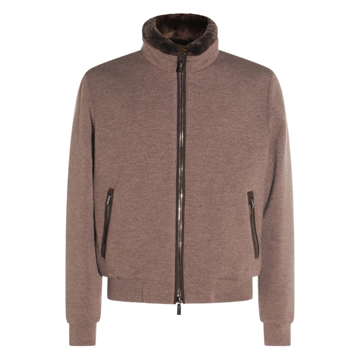 faux-fur collar zip-up jacket