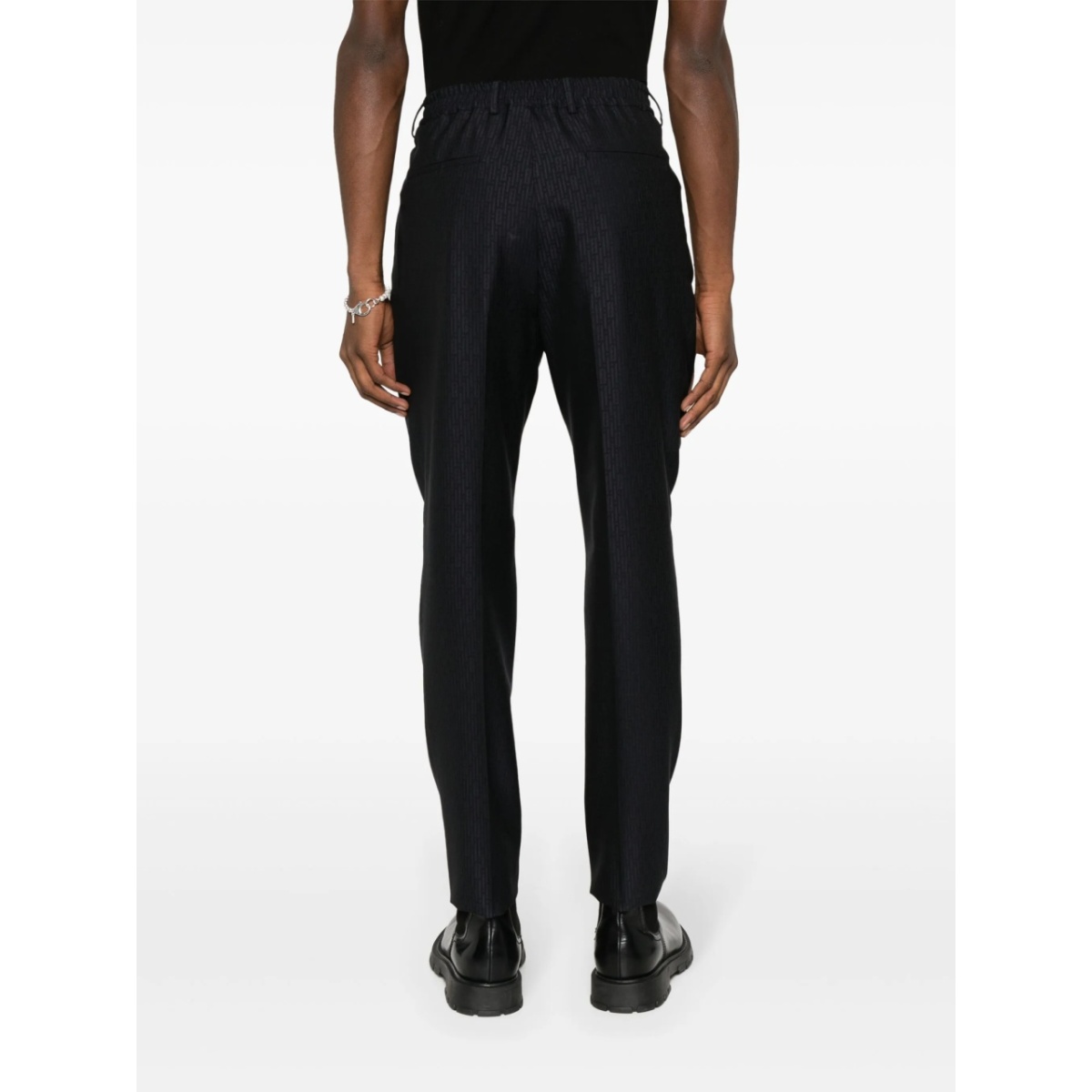 FF-jacquard tapered wool trousers - Img 4