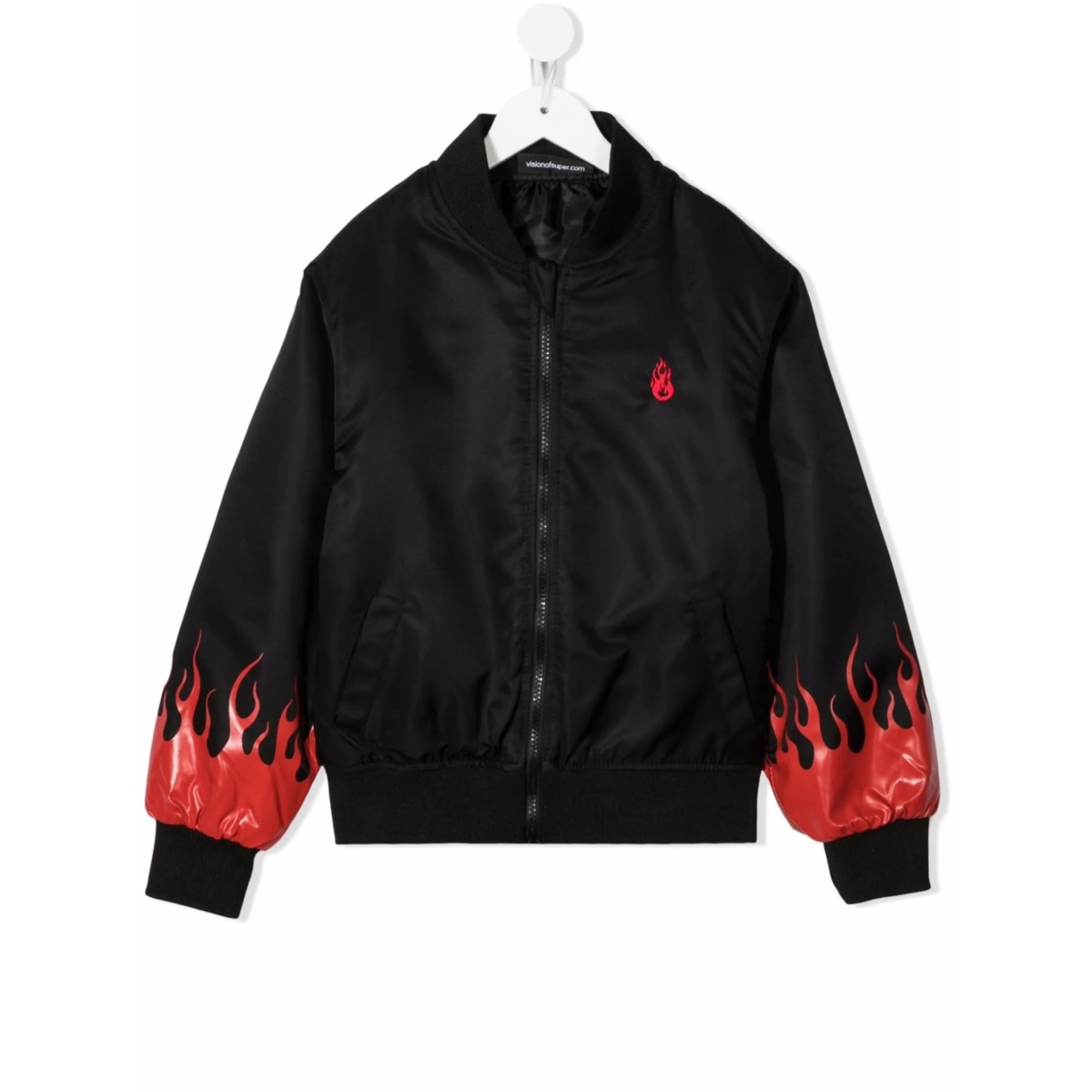 flame-print bomber jacket