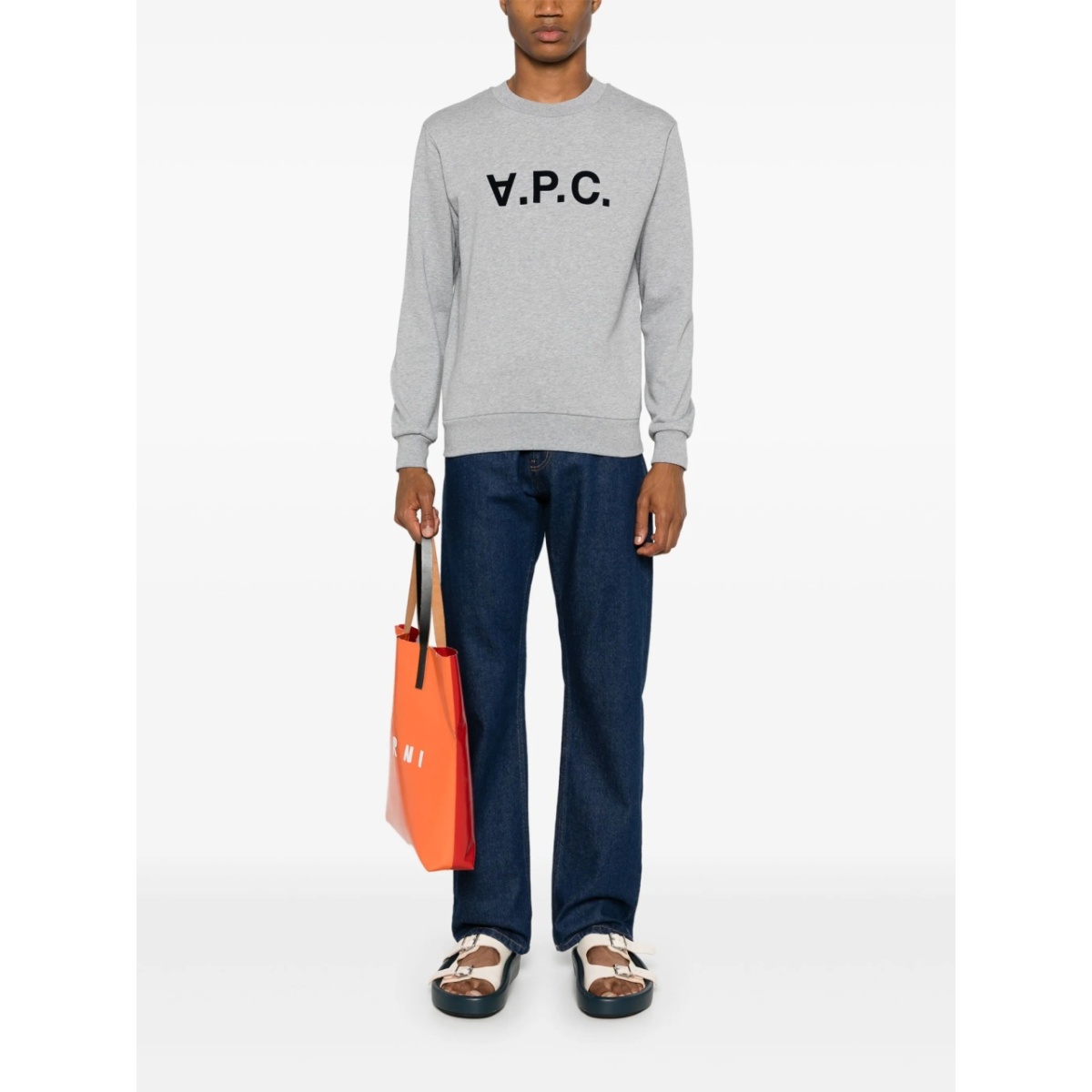 flocked-logo cotton sweatshirt - Img 2