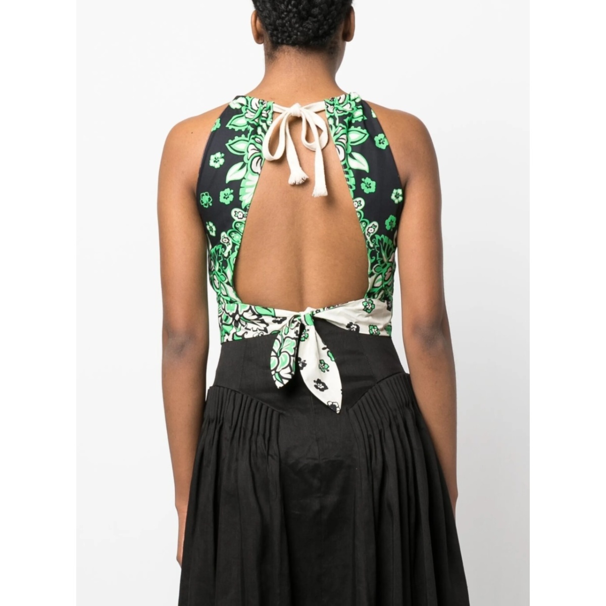 floral-print cropped top - Img 4