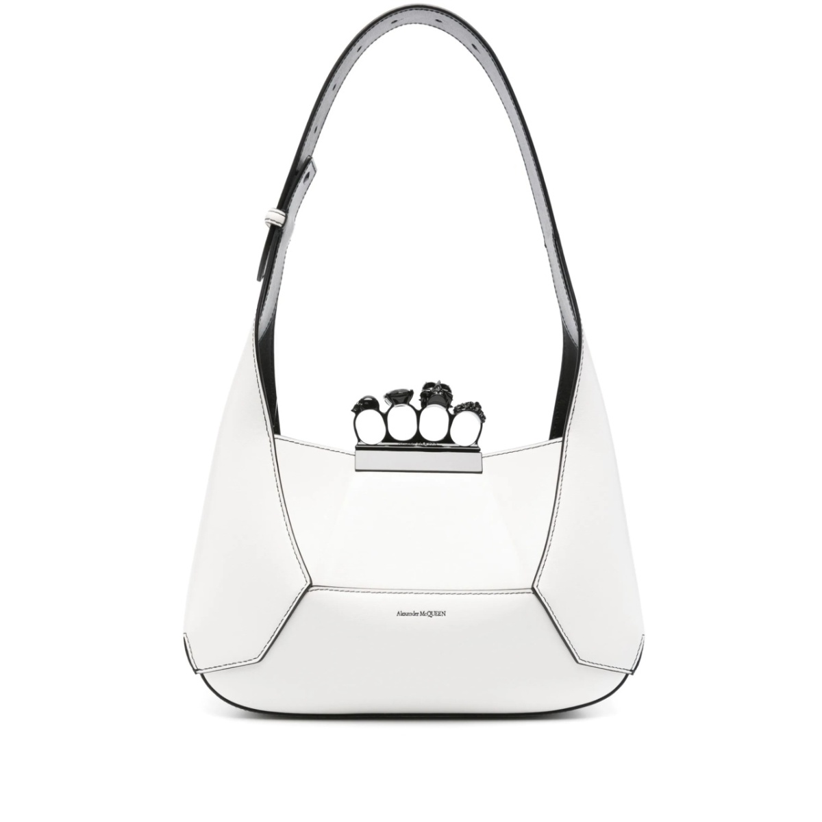 Four Ring-handle leather shoulder bag