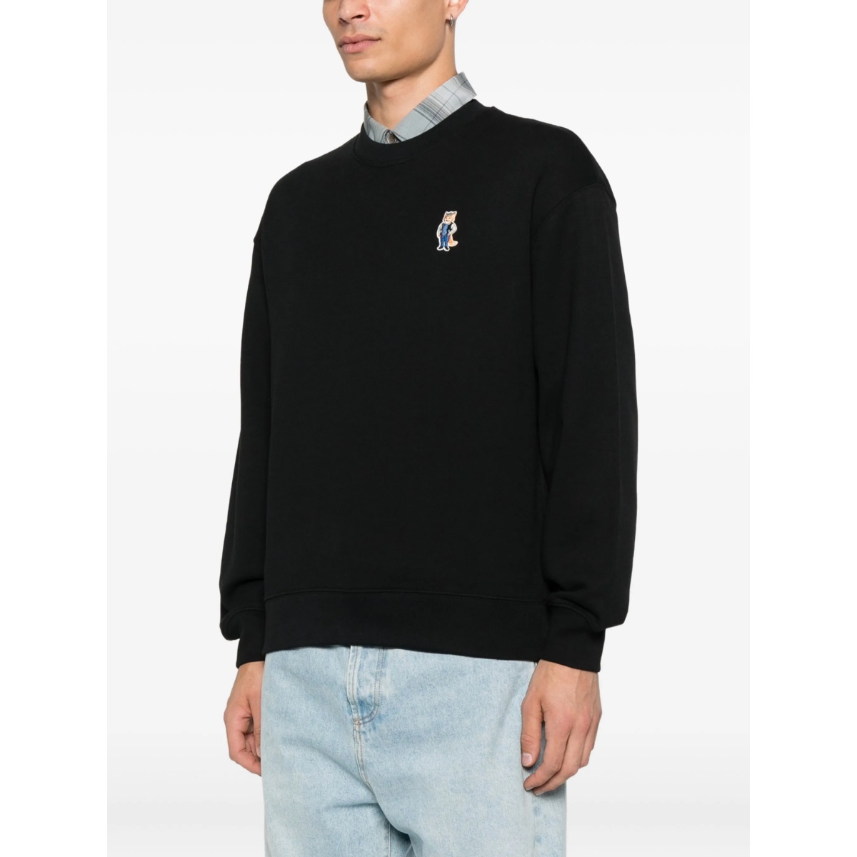 fox-embroidered cotton sweatshirt - Img 3