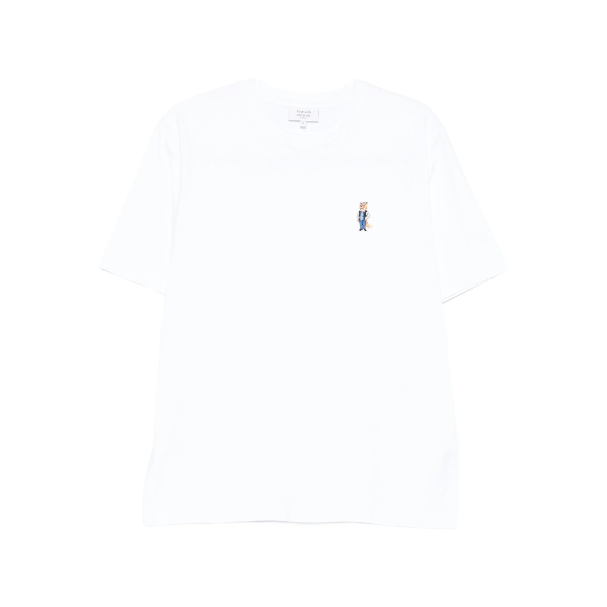 fox-embroidered cotton T-shirt