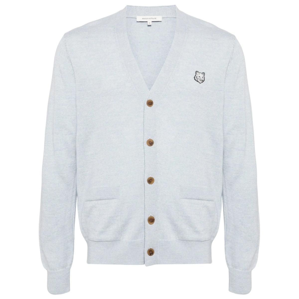 Fox Head-appliqué wool cardigan