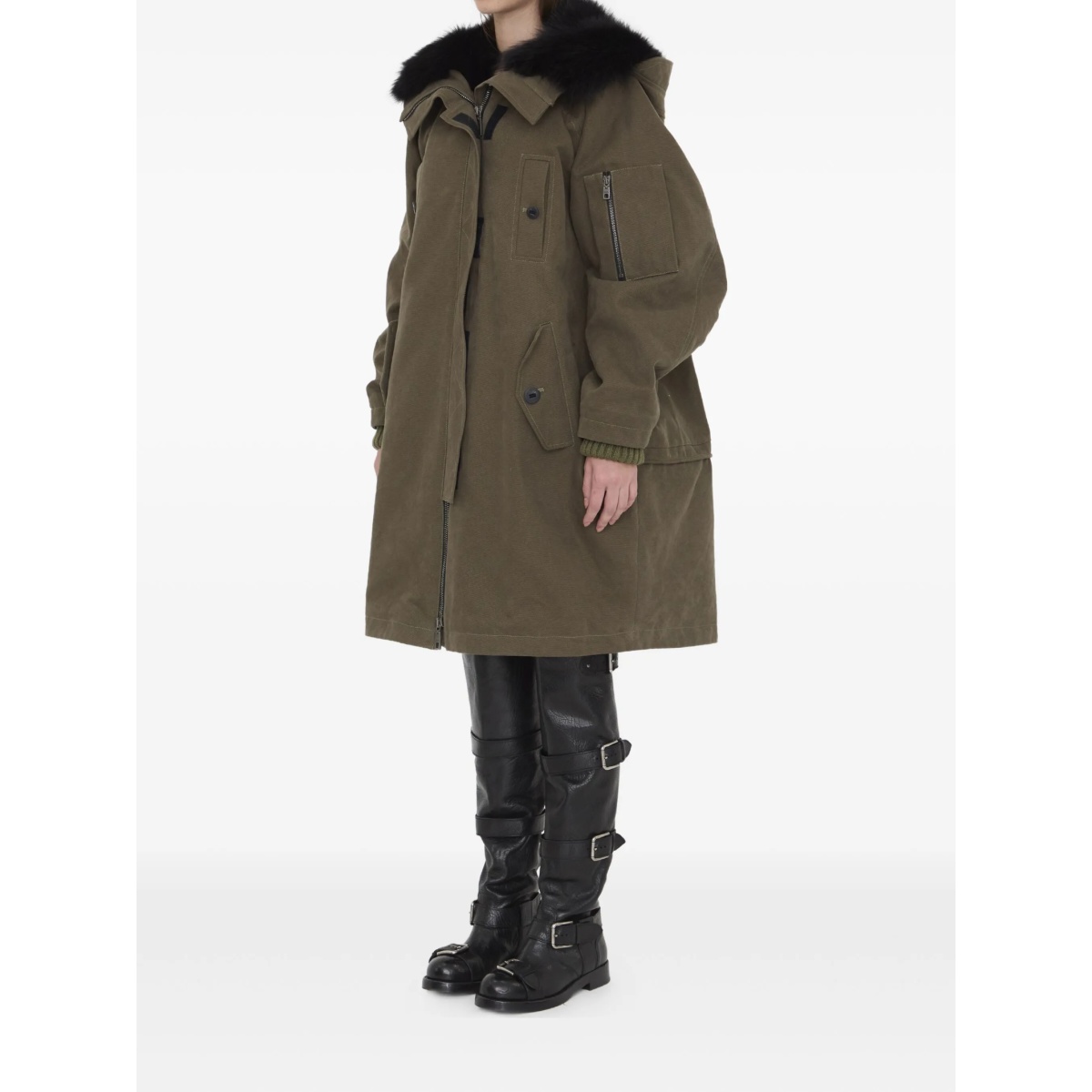 fur-trim padded coat - Img 2