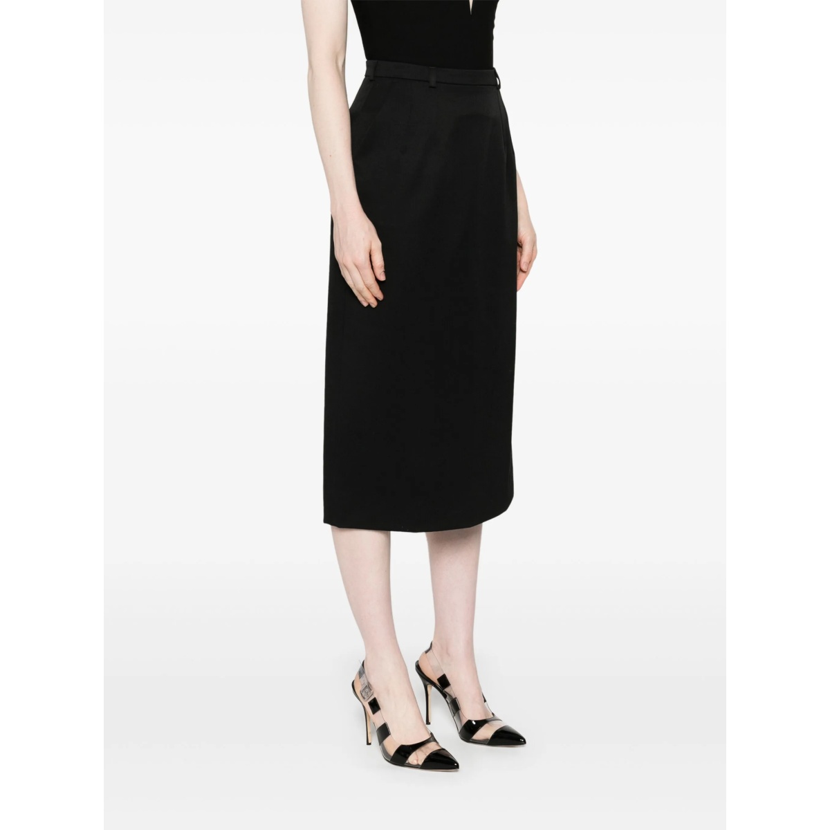 gabardine virgin-wool midi skirt - Img 3