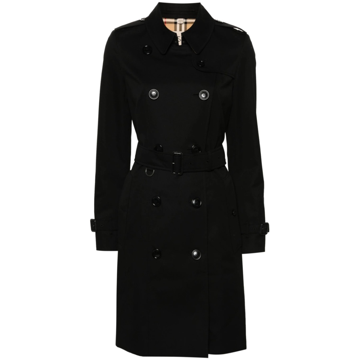 gabardine-weave trench coat