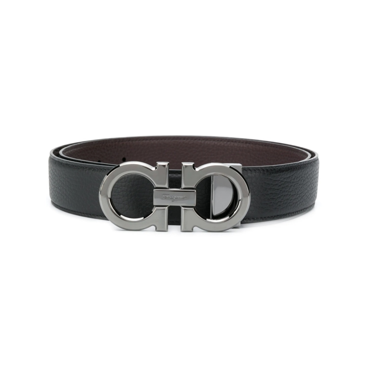 Gancini-buckle reversible belt