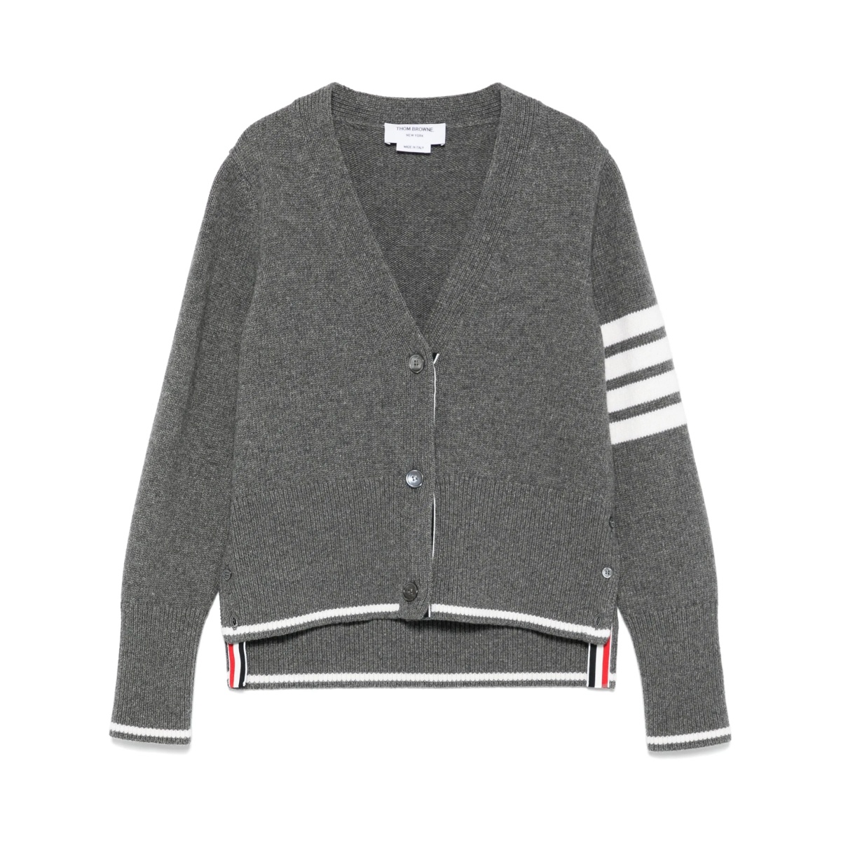 Geese-intarsia 4 Bar Stripes cardigan
