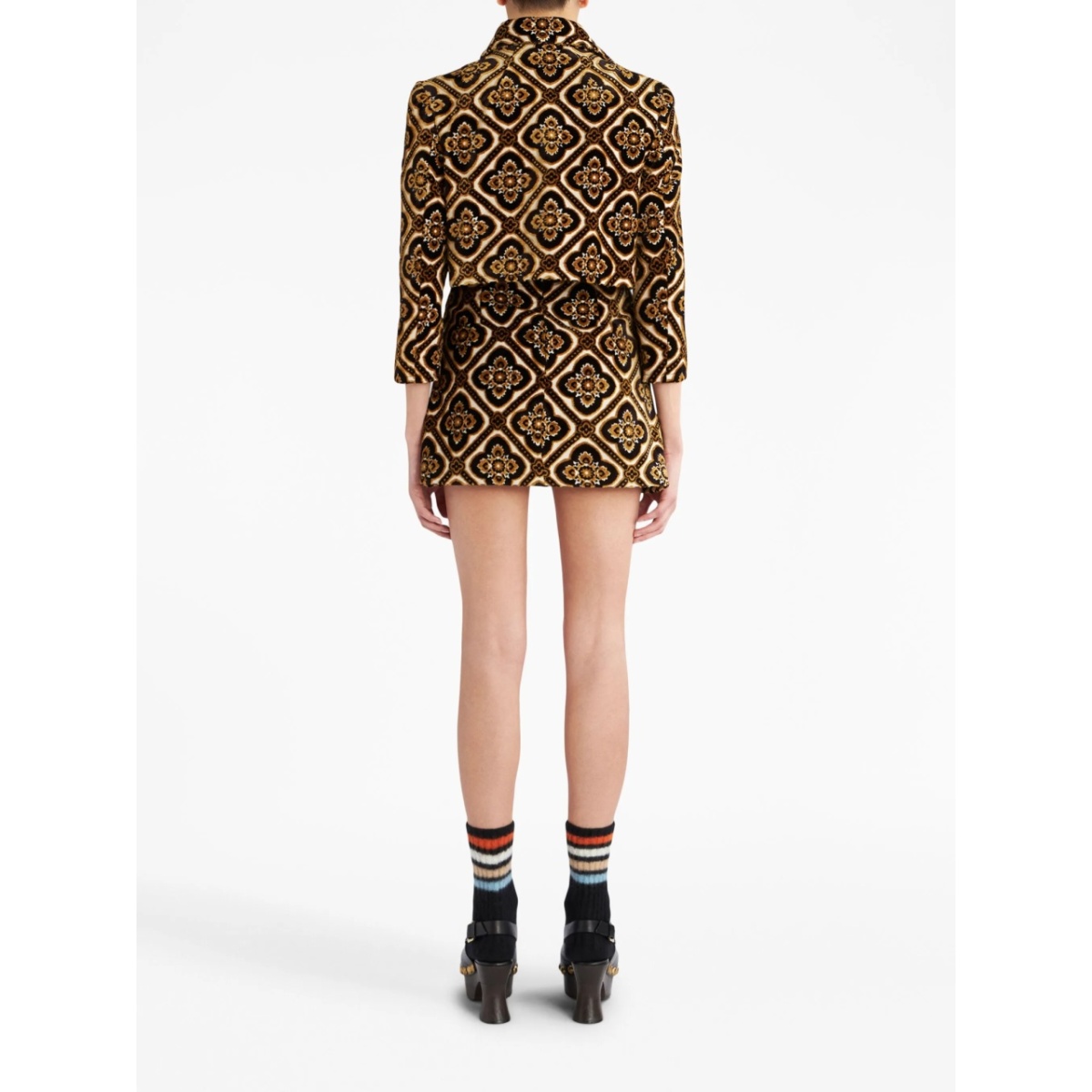 geometric-print cropped jacket - Img 3