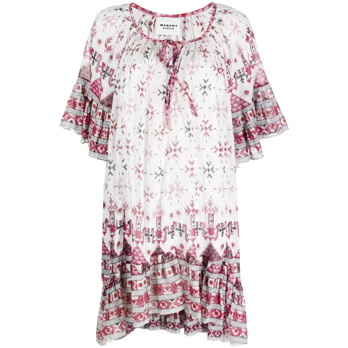 geometric-print short-sleeve dress