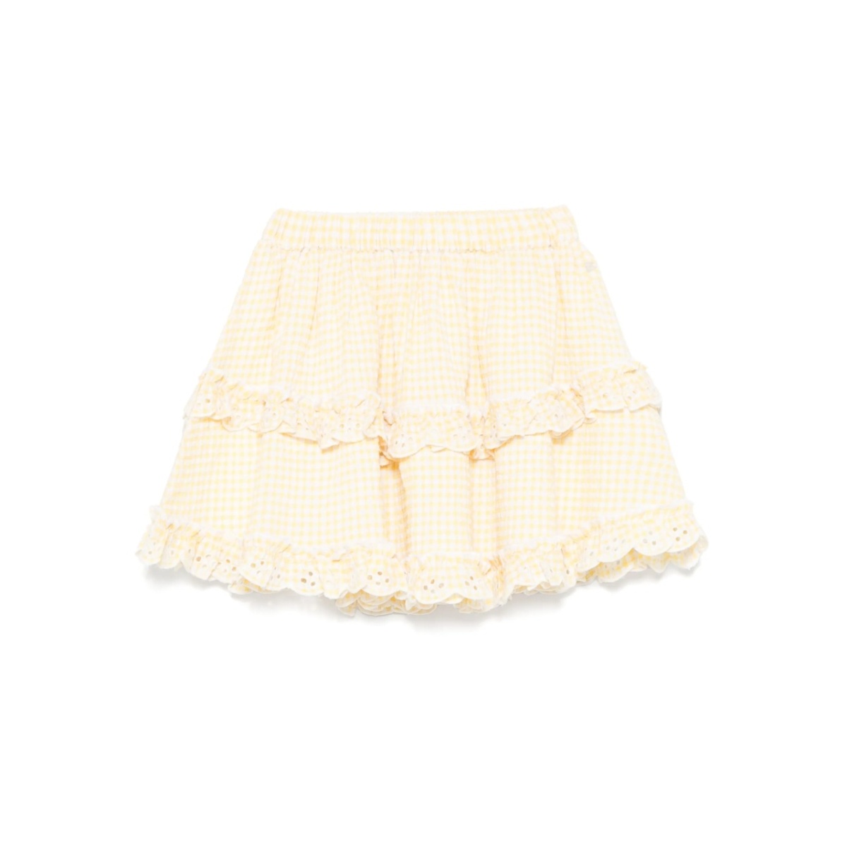 gingham-pattern skirt