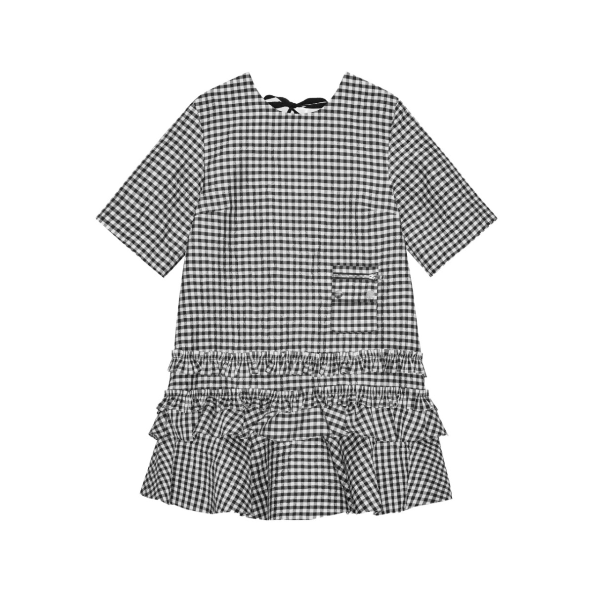 gingham-print dress