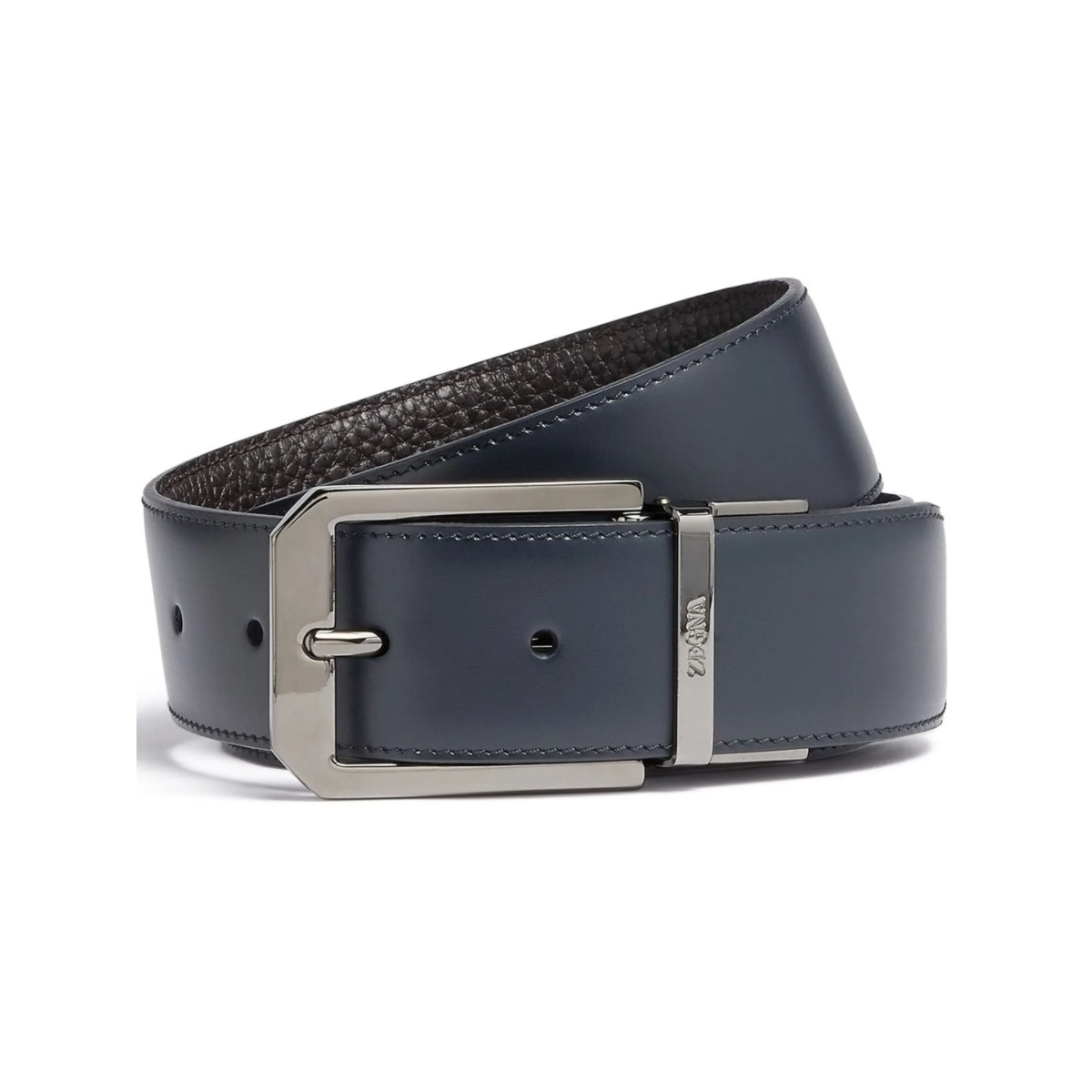 grained leather reversible belt