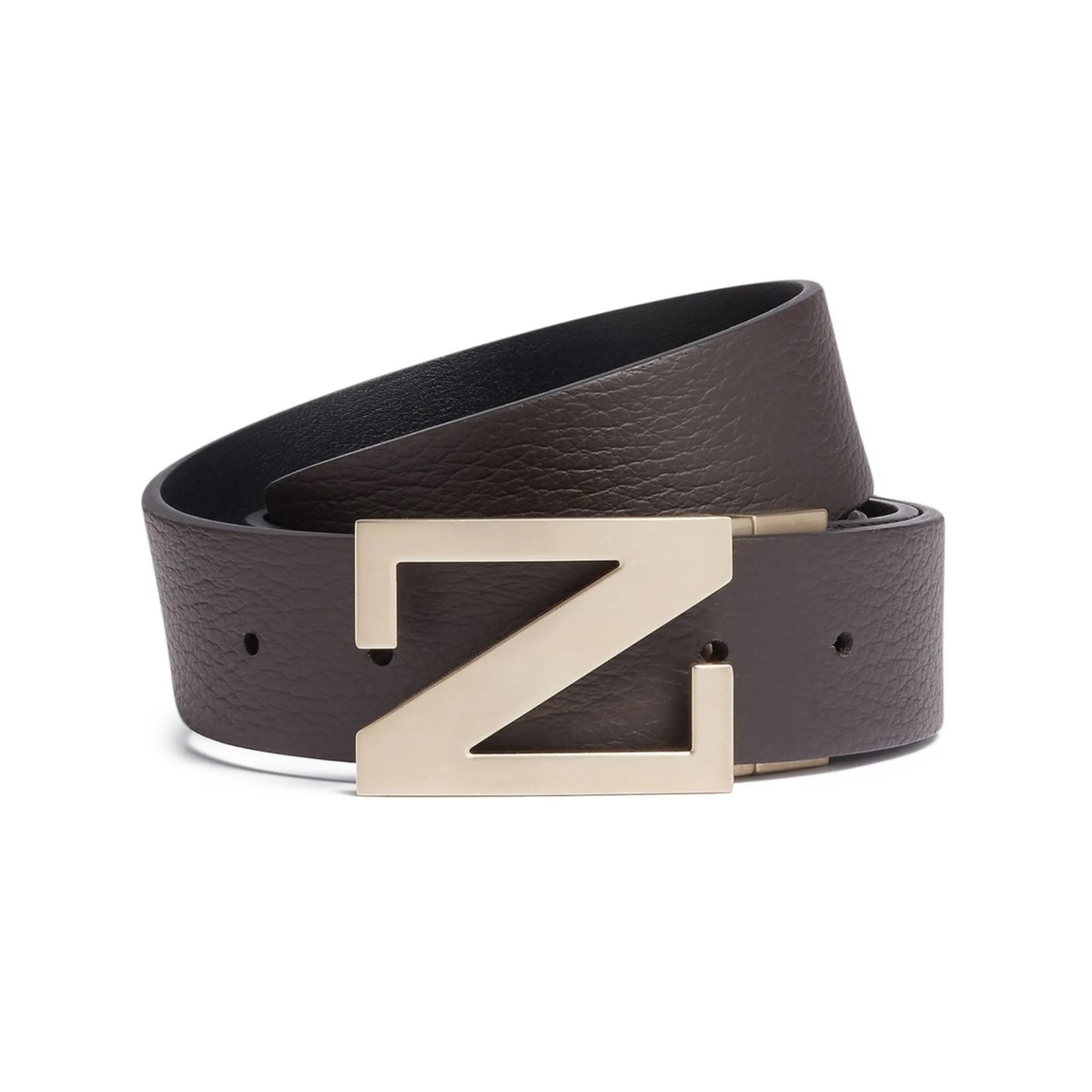 grained leather reversible belt