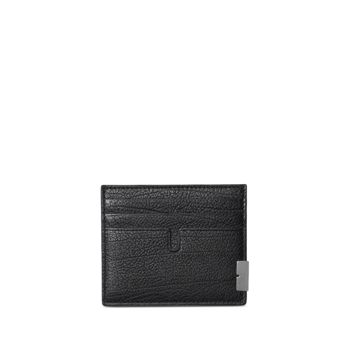 grained-texture leather cardholder
