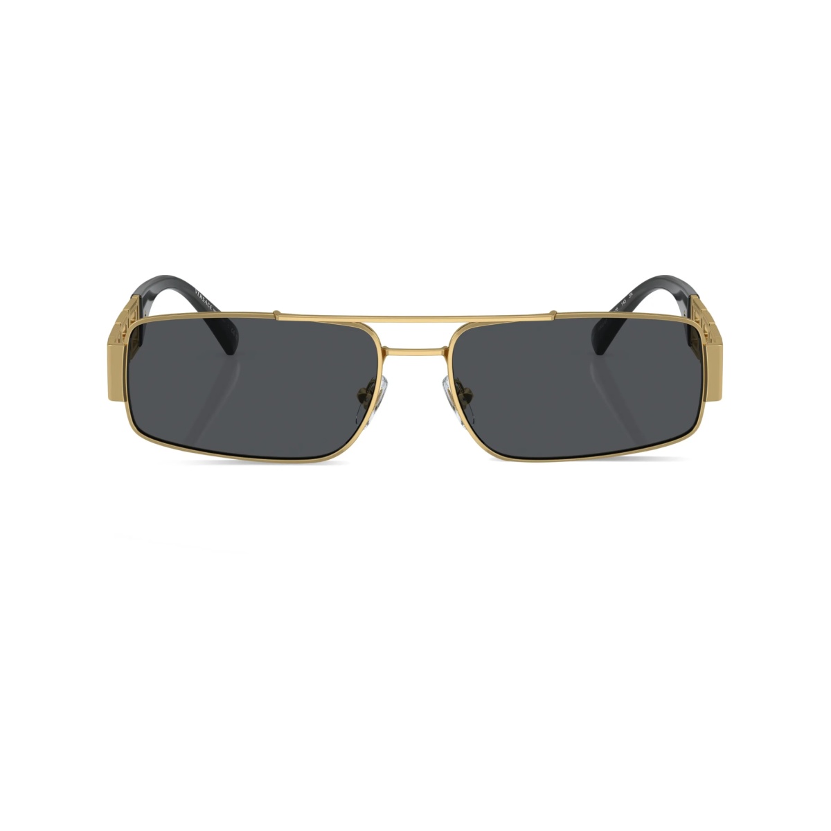 Greca-detail rectangle-frame sunglasses