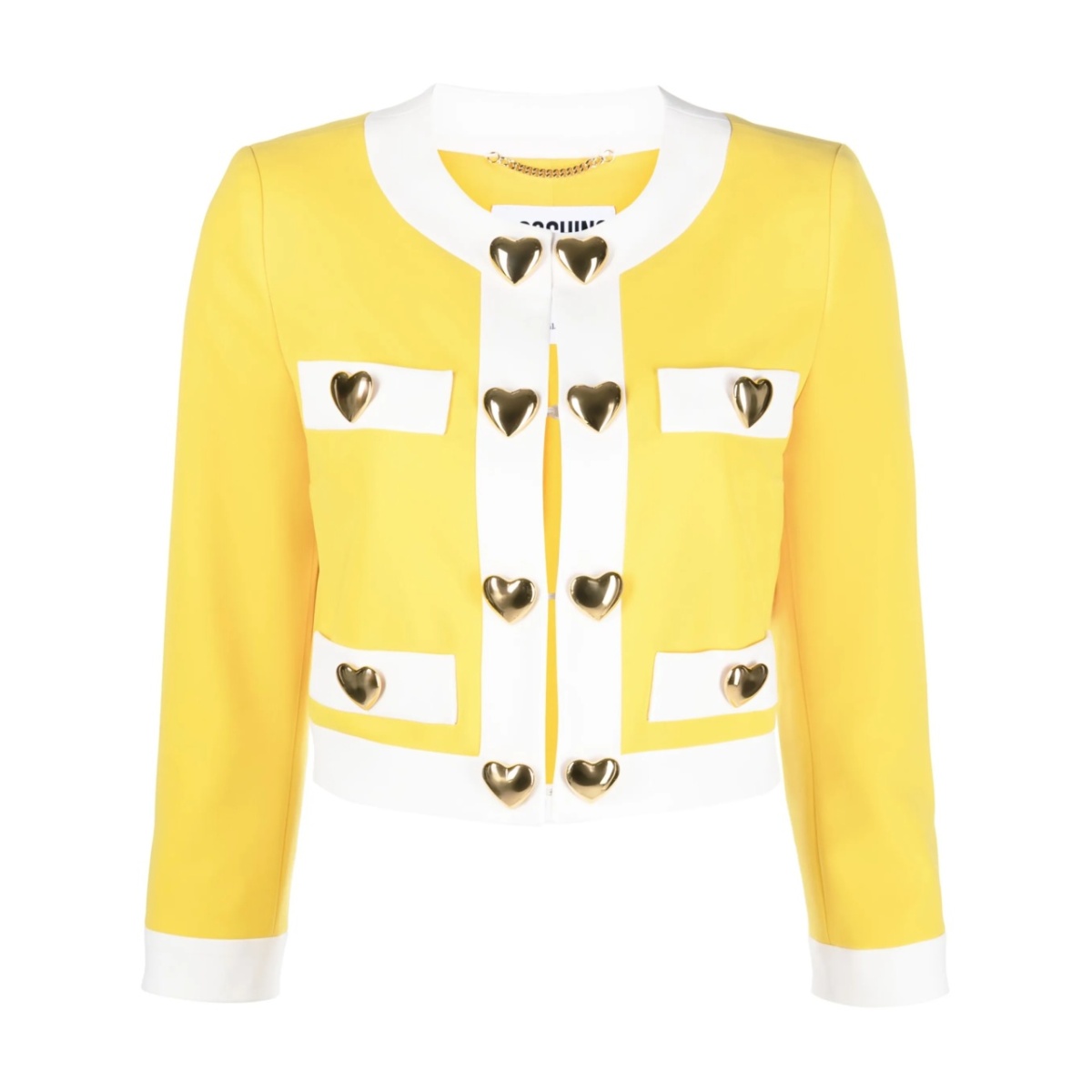 heart-appliqué cropped jacket