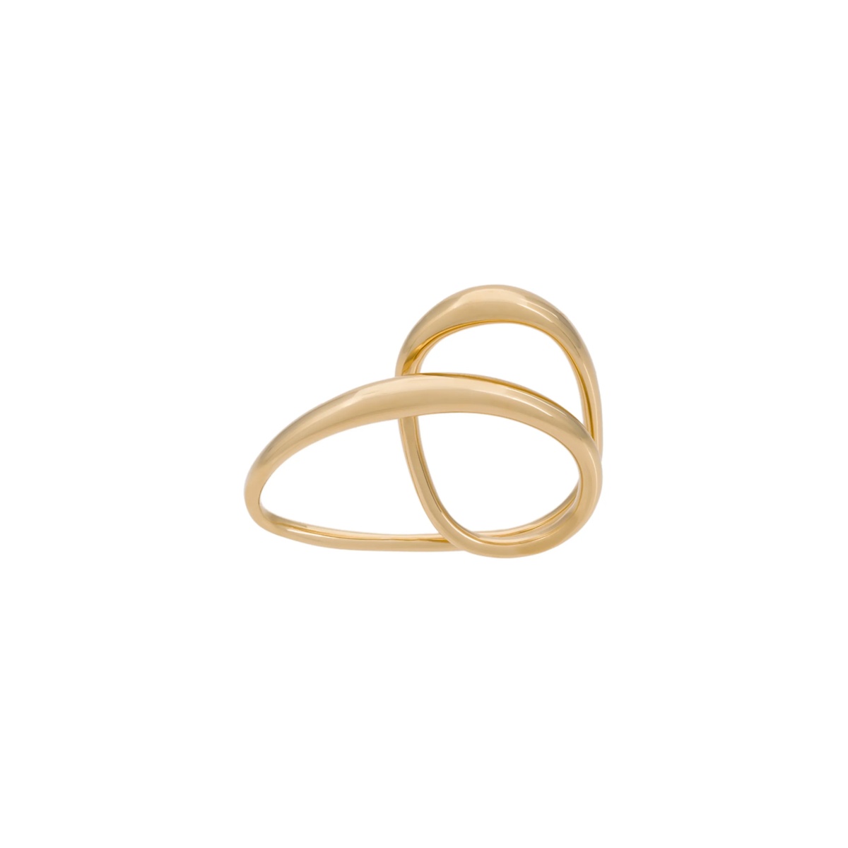 Heart two-finger gold-plated ring