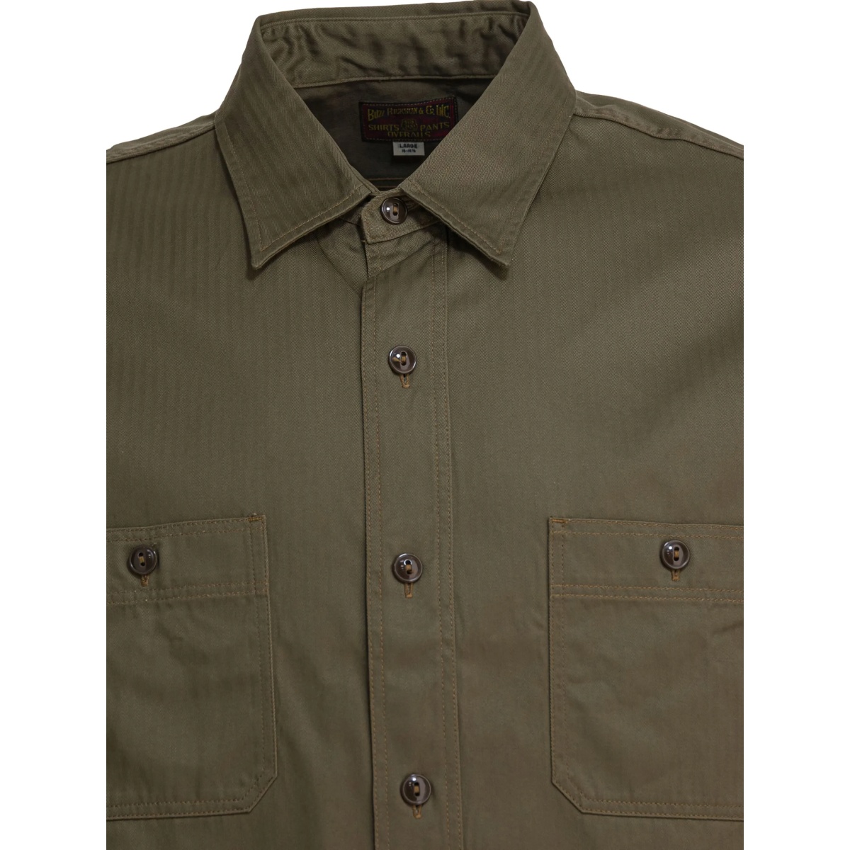 herringbone cotton shirt - Img 3