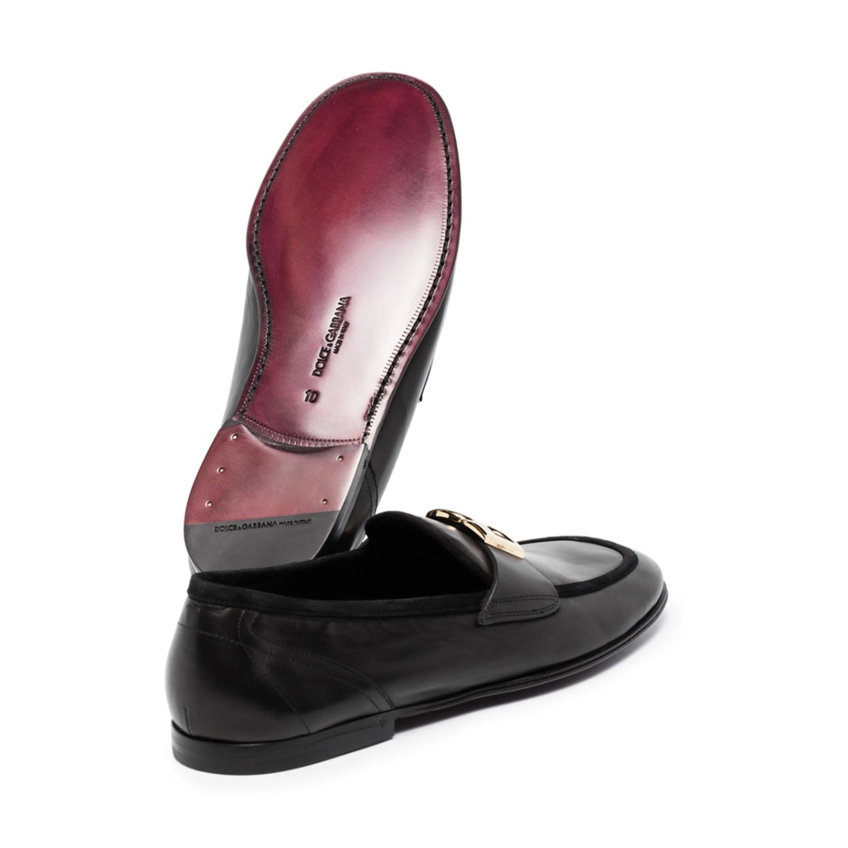 Interlocking DG-plaque leather loafers - Img 2