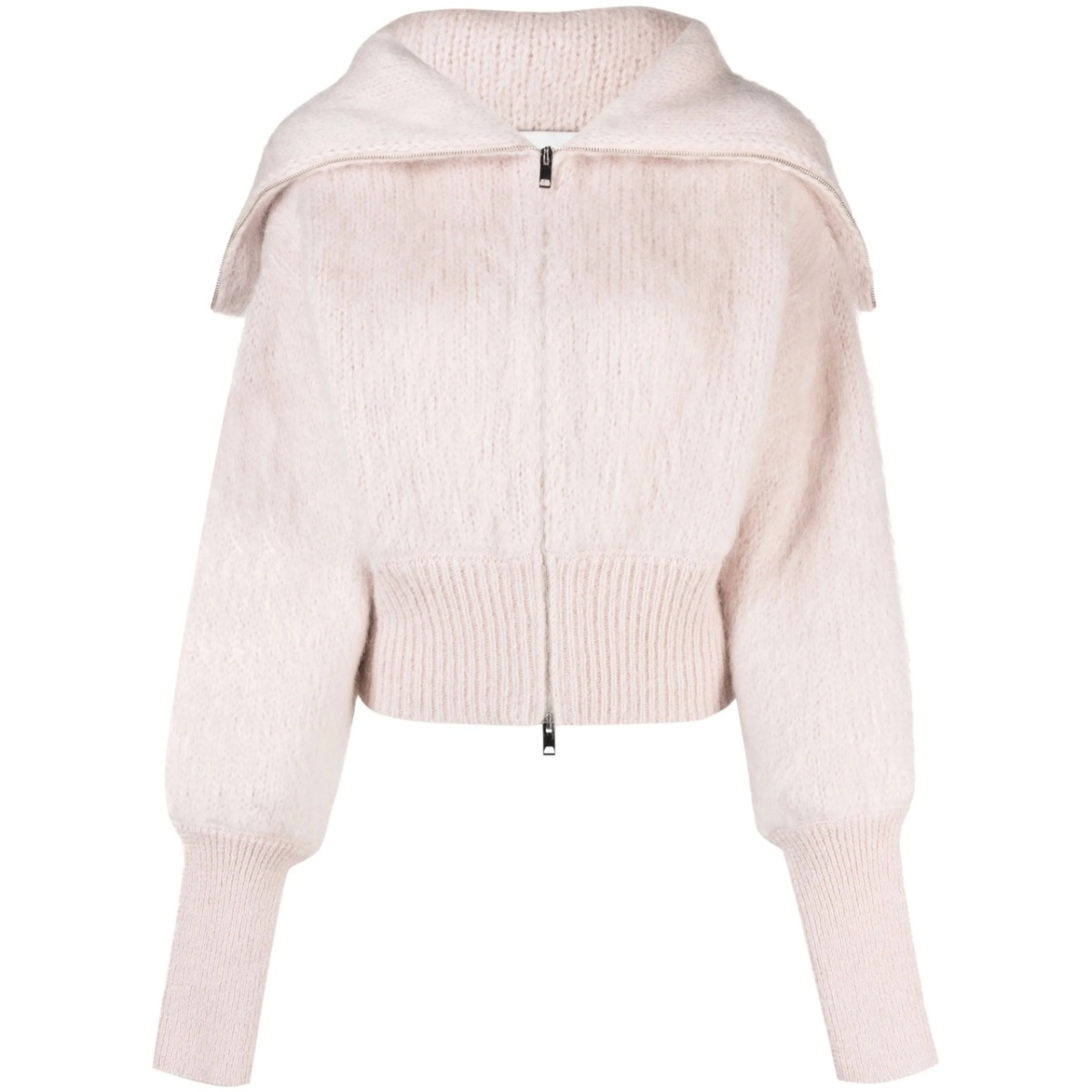 Jen brushed-effect zip-up cardigan