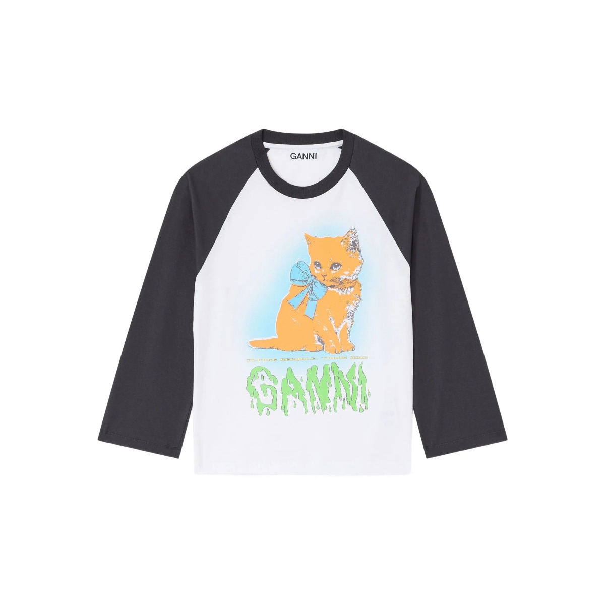Kitty-print baseball top