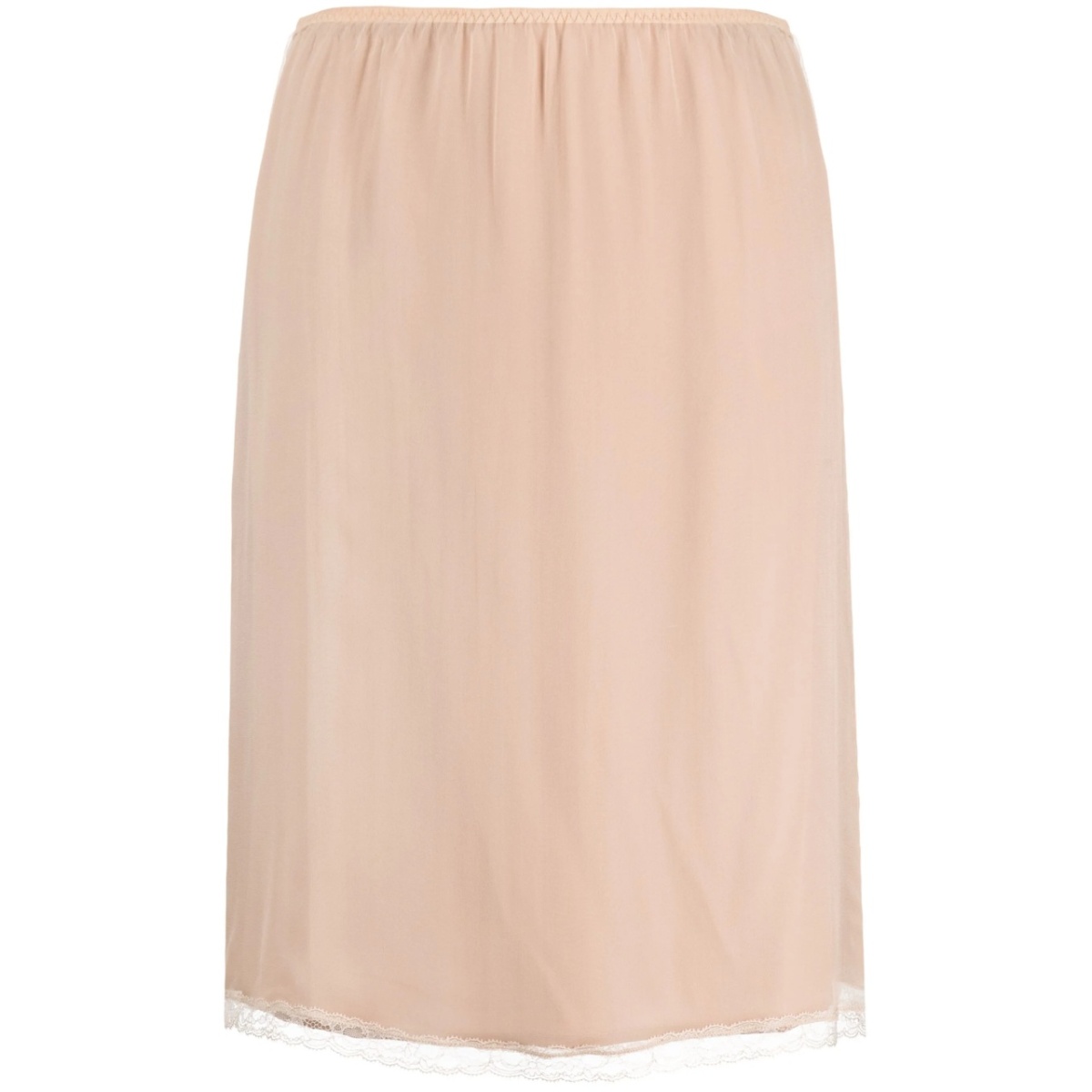 lace-trim midi skirt
